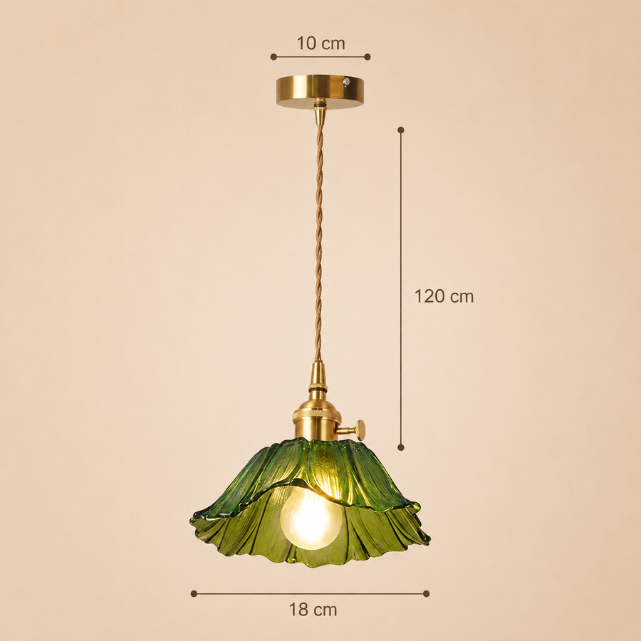 Suspension Feuille Métal Vert Art Déco - Salon Salle à Manger Chambre — Atinuke