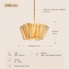 Suspension Pétales Tissu Lin Beige Wabi-Sabi Design - Chambre Salon Cuisine — Corymbe