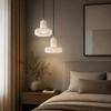 Suspension Anneaux Tissu Crème Minimaliste Design - Chambre Salon Cuisine — Fulgor