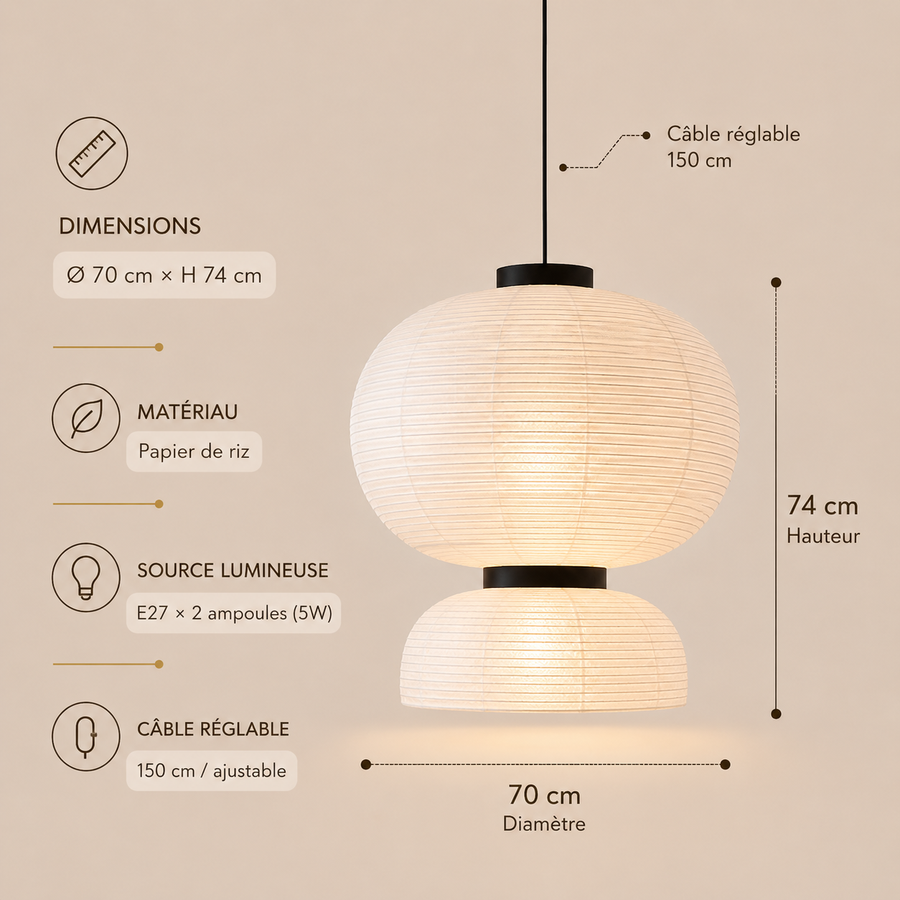Suspension Globe Papier Blanc Minimaliste Nordique Design Boule - Chambre Salon Cuisine — Ravenna