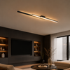 Plafonnier Linéaire LED Métal Noir Mat - Salon Cuisine Chambre — Strato