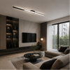 Plafonnier Linéaire LED Métal Noir Mat - Salon Cuisine Chambre — Strato