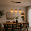 Suspension Rotin Tressé Naturel Cylindre Bohème - Cuisine Chambre Salon — Sono