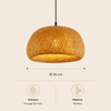 Suspension Dôme Bambou Tressé Naturel Épuré Design - Cuisine Chambre Salon — Adiza