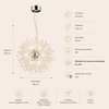 Lustre Suspension Sphère Cristal Étincelant et Métal Doré - Salon Salle à Manger — Novus