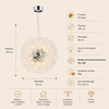 Lustre Suspension Sphère Cristal Étincelant et Métal Doré - Salon Salle à Manger — Novus