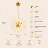 Lustre Suspension Sphère Cristal Étincelant et Métal Doré - Salon Salle à Manger — Novus