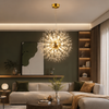 Lustre Suspension Sphère Cristal Étincelant et Métal Doré - Salon Salle à Manger — Novus