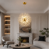 Lustre Suspension Sphère Cristal Étincelant et Métal Doré - Salon Salle à Manger — Novus