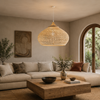 Suspension Lanterne Rotin Tressé Naturel Épuré Design - Cuisine Chambre Salon — Falot