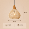 Suspension Goutte Rotin Noir et Bois Naturel - Cuisine Chambre Salon — Drops