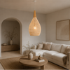 Suspension Goutte Rotin Noir et Bois Naturel - Cuisine Chambre Salon — Drops
