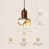 Suspension Cylindre Marbre Blanc et Bois Naturel - Cuisine Chambre Salon — Artemis