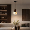 Suspension Cylindre Marbre Blanc et Bois Naturel - Cuisine Chambre Salon — Artemis