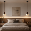 Suspension Cylindre Marbre Blanc et Bois Naturel - Cuisine Chambre Salon — Artemis