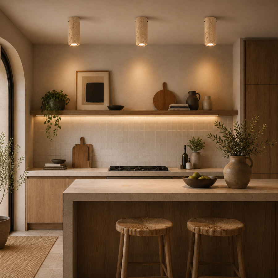 Plafonnier Cylindre Liège Naturel Minimaliste Design Moderne - Salon Chambre Salle à Manger — Antares