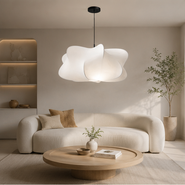 Suspension Nuage Tissu Crème Wabi-Sabi Design - Chambre Salon Cuisine — Mist