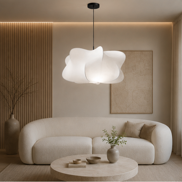 Suspension Nuage Tissu Crème Wabi-Sabi Design - Chambre Salon Cuisine — Mist