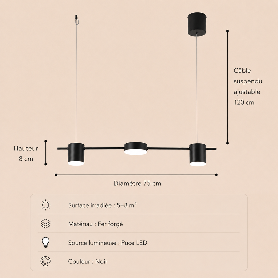 Suspension Laiton Doré Cylindres Multiples Minimaliste Design - Chambre Salon Cuisine — Chiyo