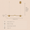 Suspension Laiton Doré Cylindres Multiples Minimaliste Design - Chambre Salon Cuisine — Chiyo