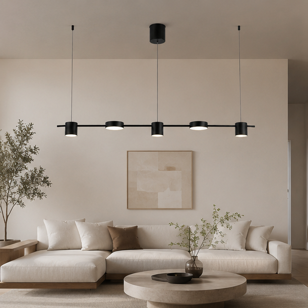 Suspension Laiton Doré Cylindres Multiples Minimaliste Design - Chambre Salon Cuisine — Chiyo