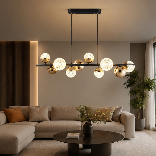 Lustre Suspension Spirale Métal Noir et Blanc Minimaliste Design - Salon Salle à Manger — Spiro