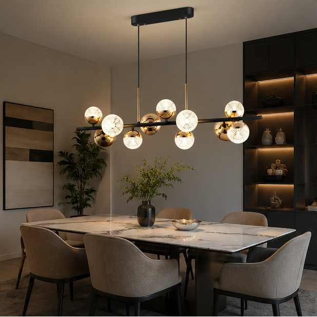 Lustre Suspension Spirale Métal Noir et Blanc Minimaliste Design - Salon Salle à Manger — Spiro