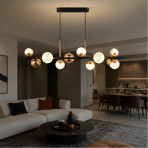 Lustre Suspension Spirale Métal Noir et Blanc Minimaliste Design - Salon Salle à Manger — Spiro