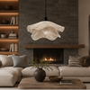 Suspension Vagues Tissu Blanc Sculptural Design - Chambre Salon Cuisine — Lumio