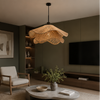 Suspension Vagues Tissu Blanc Sculptural Design - Chambre Salon Cuisine — Lumio