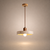 Suspension Cylindre Bois Clair et Béton Épuré Design - Chambre Salon Cuisine — Lumio