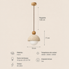Suspension Dôme Béton et Bois Minimaliste Design - Cuisine Salon Salle à Manger — Adwoa