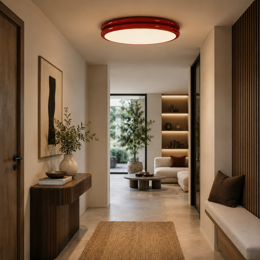 Plafonnier Anneau Céramique Crème Minimaliste Design Moderne - Salle de Bain Salon Chambre — Alcyone