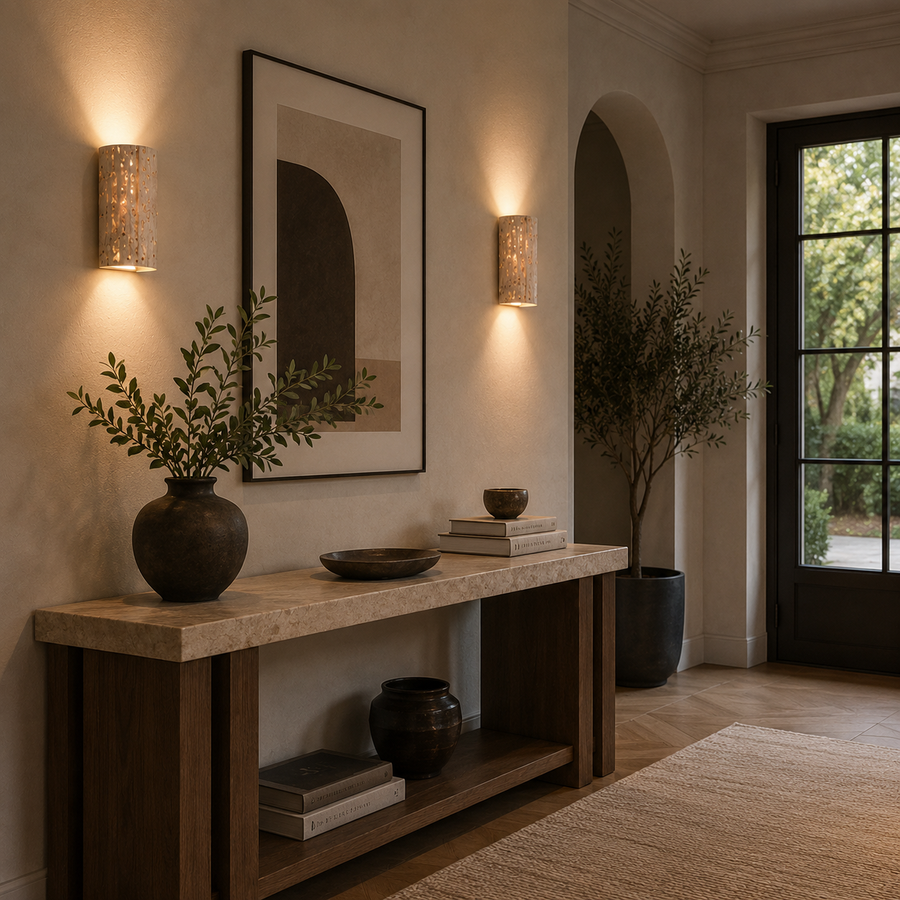 Applique Murale Cylindre Pierre Beige Minimaliste Design Moderne - Chambre Salle de Bain Salon — Algol