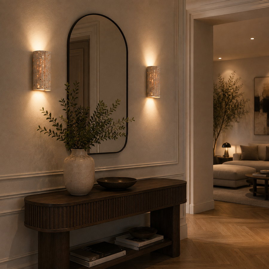 Applique Murale Cylindre Pierre Beige Minimaliste Design Moderne - Chambre Salle de Bain Salon — Algol