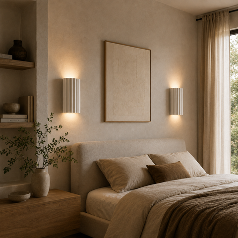Applique Murale Cylindre Bois Texturé Minimaliste Design Moderne - Chambre Salle de Bain Salon — Colure
