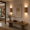Applique Murale Cylindre Bois Texturé Minimaliste Design Moderne - Chambre Salle de Bain Salon — Colure