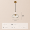 Suspension Cylindre Verre Strié et Laiton Doré - Chambre Salon Cuisine — Dag