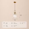 Suspension Cylindre Verre Strié et Laiton Doré - Chambre Salon Cuisine — Dag