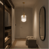 Suspension Cylindre Verre Strié et Laiton Doré - Chambre Salon Cuisine — Dag