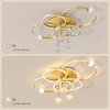 Lustre Plafonnier Anneaux Laiton Doré Minimaliste Dimmable Design - Salon Salle à Manger — Orbit
