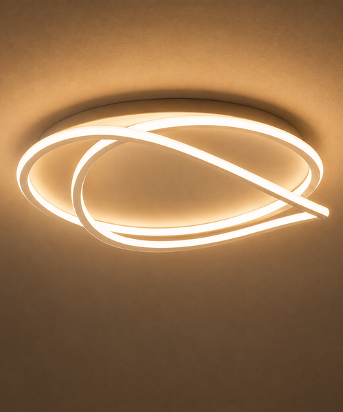 Plafonnier Anneaux Métal Blanc Minimaliste Design Moderne - Salle de Bain Salon Chambre — Maestral