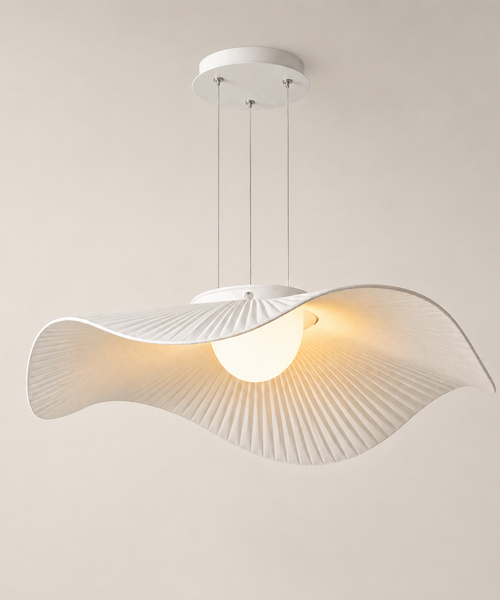 Suspension Vague Tissu Blanc Minimaliste Design - Chambre Salon Cuisine — Houle