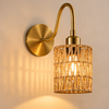Applique Murale Cylindre Laiton Doré et Verre Opalin Dorée - Chambre Salle de Bain Salon — Peplum