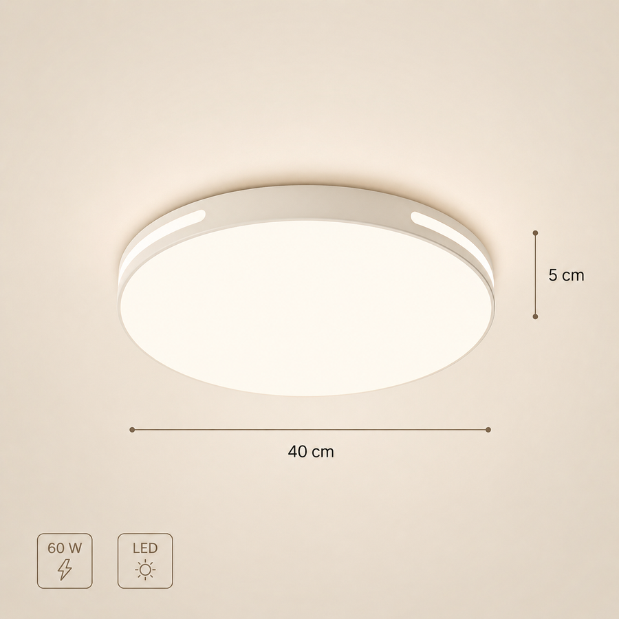 Plafonnier Disque Métal Noir et Blanc Minimaliste Design Moderne - Salle de Bain Salon Chambre — Orbis