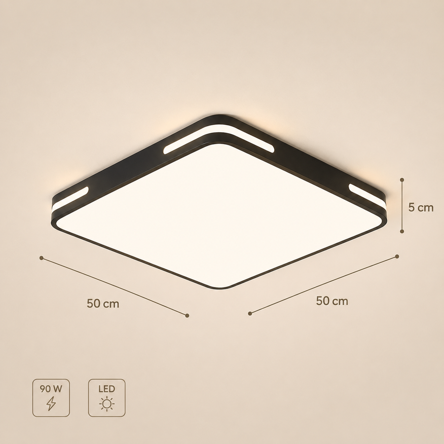 Plafonnier Disque Métal Noir et Blanc Minimaliste Design Moderne - Salle de Bain Salon Chambre — Orbis