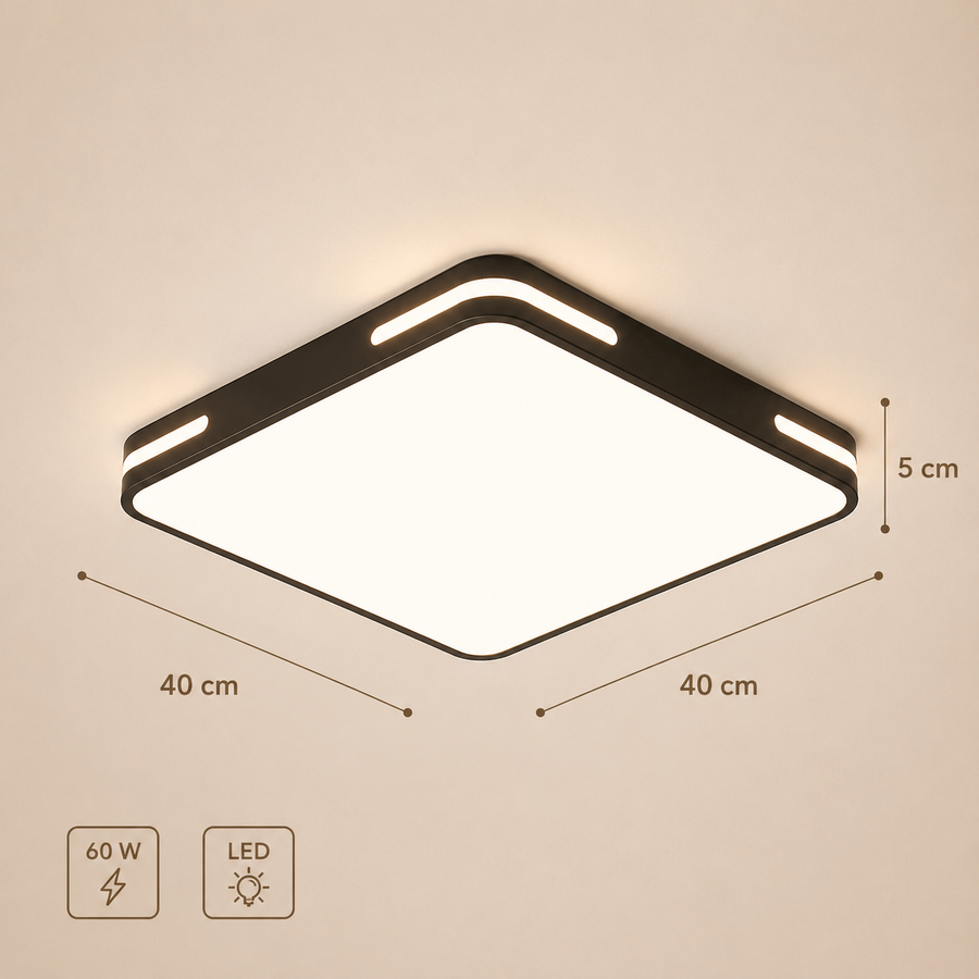 Plafonnier Disque Métal Noir et Blanc Minimaliste Design Moderne - Salle de Bain Salon Chambre — Orbis