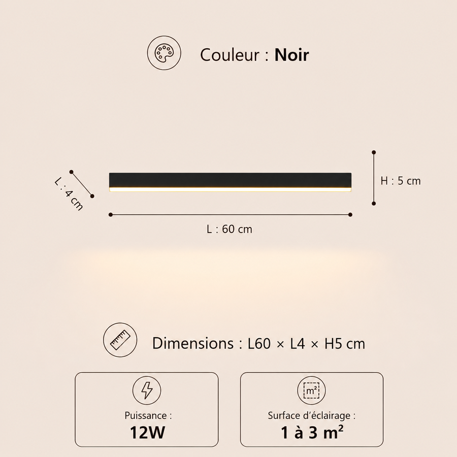 Plafonnier Cylindre Métal Noir Minimaliste Design Moderne - Salle de Bain Salon Chambre — Arundo