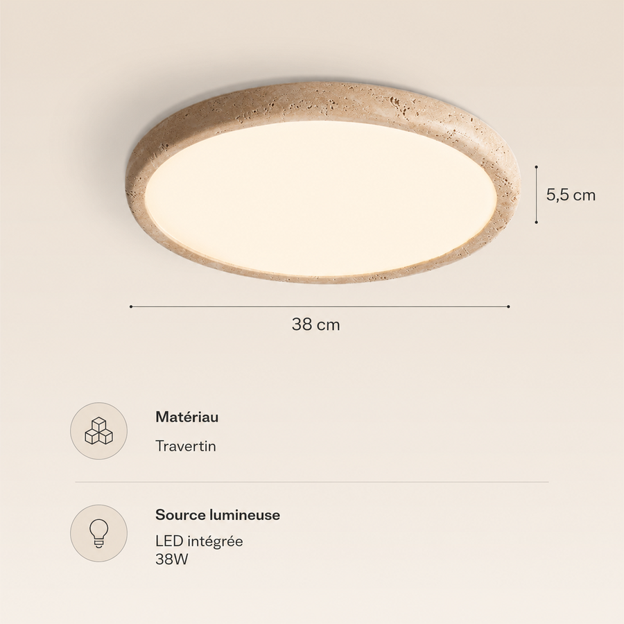 Plafonnier Anneau Bois Naturel Minimaliste Design Moderne - Salon Chambre Salle à Manger — Altair