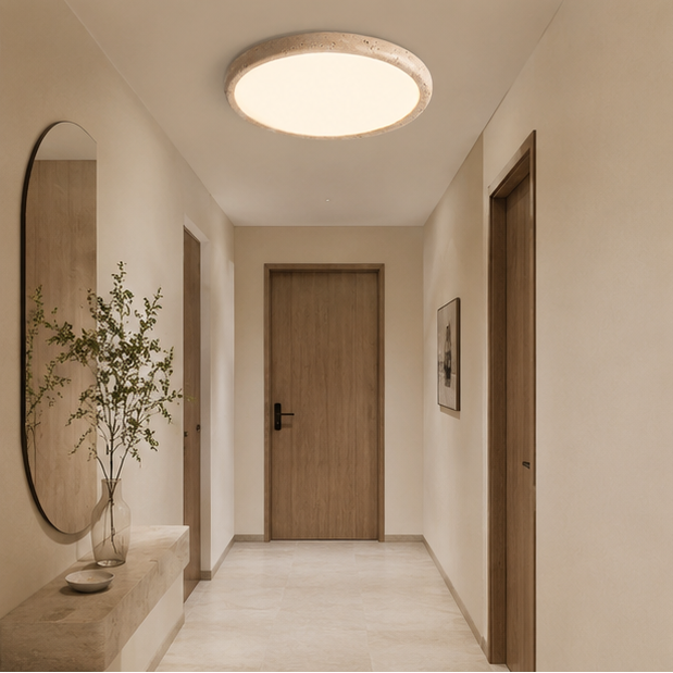 Plafonnier Anneau Bois Naturel Minimaliste Design Moderne - Salon Chambre Salle à Manger — Altair